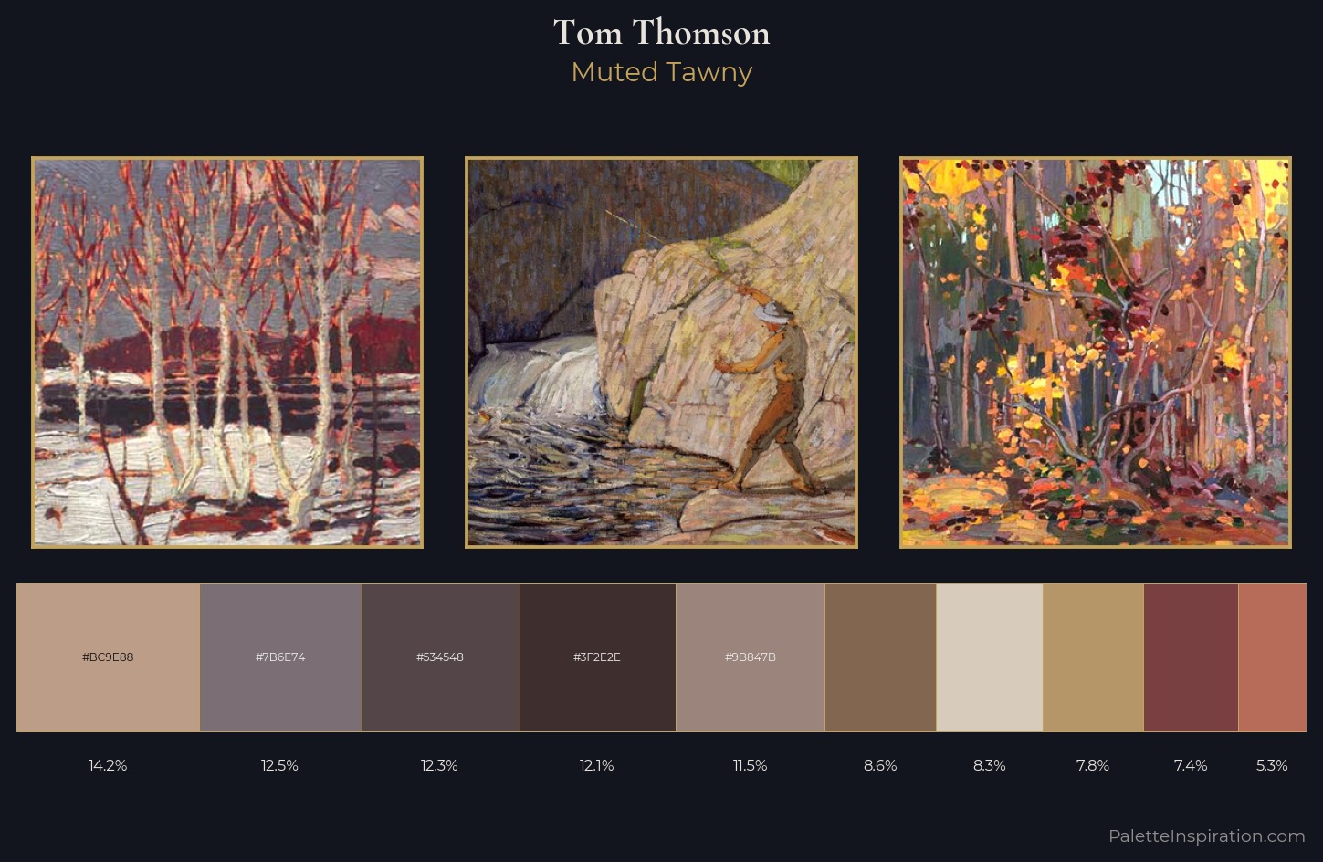 Tom Thomson Palette 3 — Muted Tawny