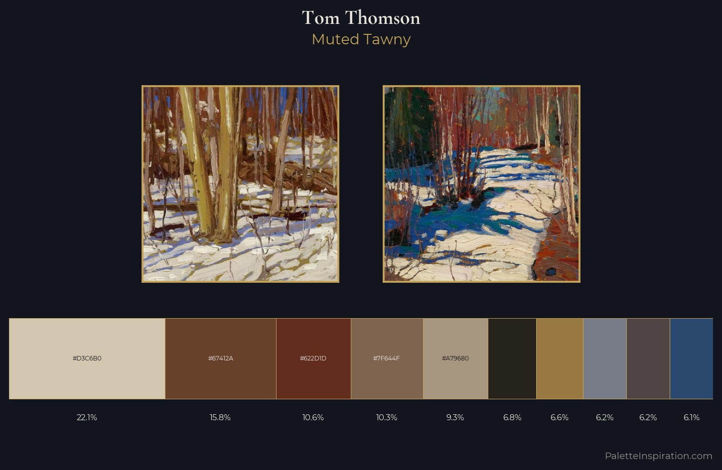 Tom Thomson Palette 6 — Muted Tawny