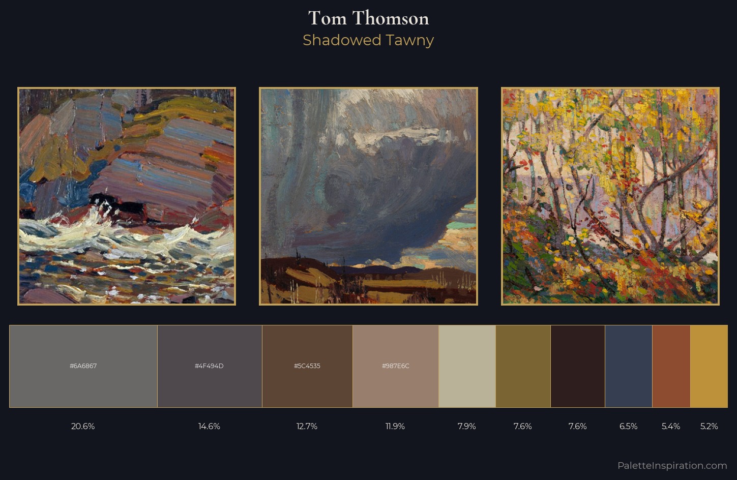 Tom Thomson Palette 7 — Shadowed Tawny