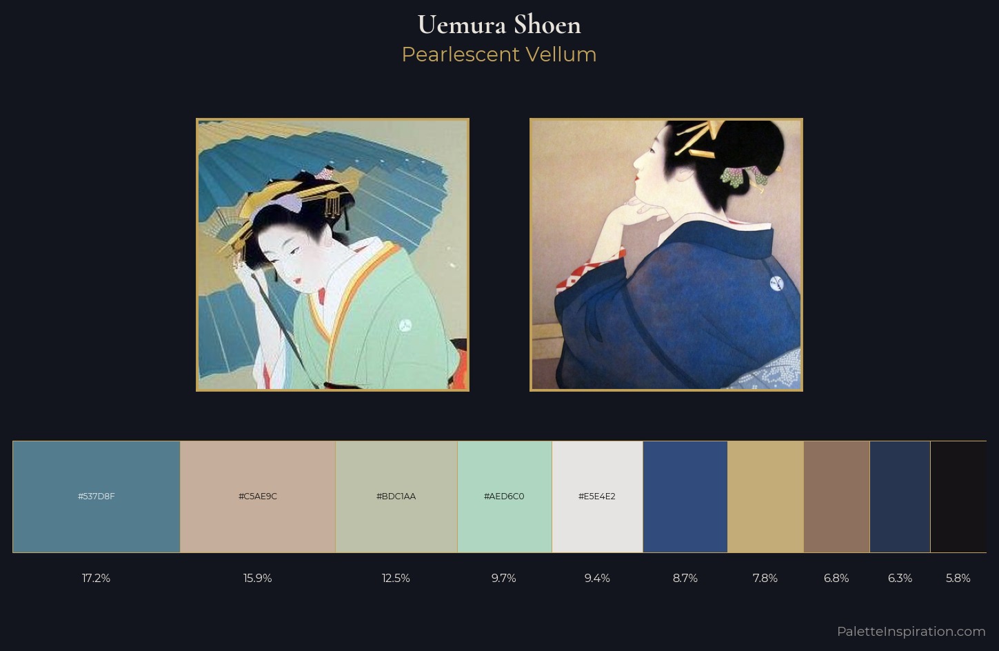 Uemura Shoen Palette 6 — Pearlescent Vellum