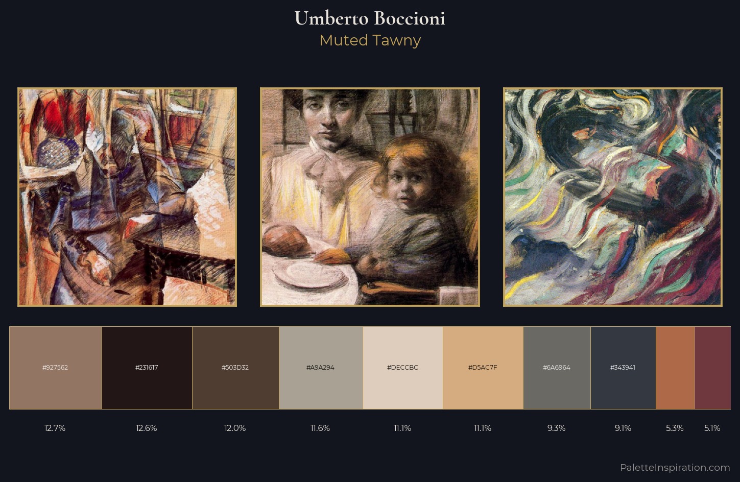 Umberto Boccioni Palette 5 — Muted Tawny