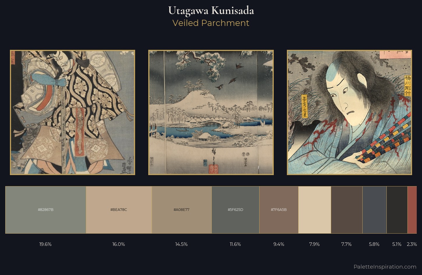 Utagawa Kunisada Palette 10 — Veiled Parchment