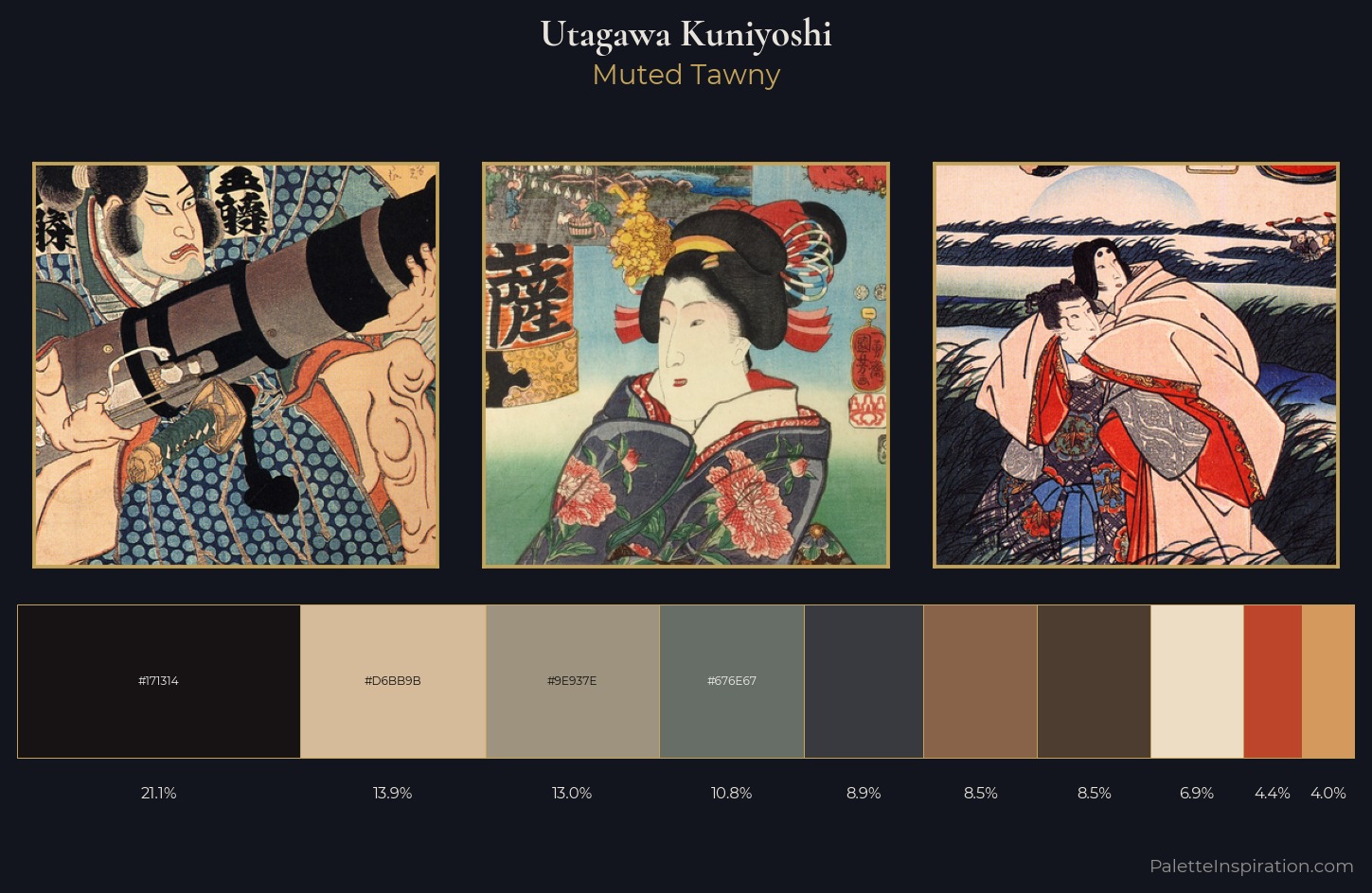 Utagawa Kuniyoshi Palette 8 — Muted Tawny