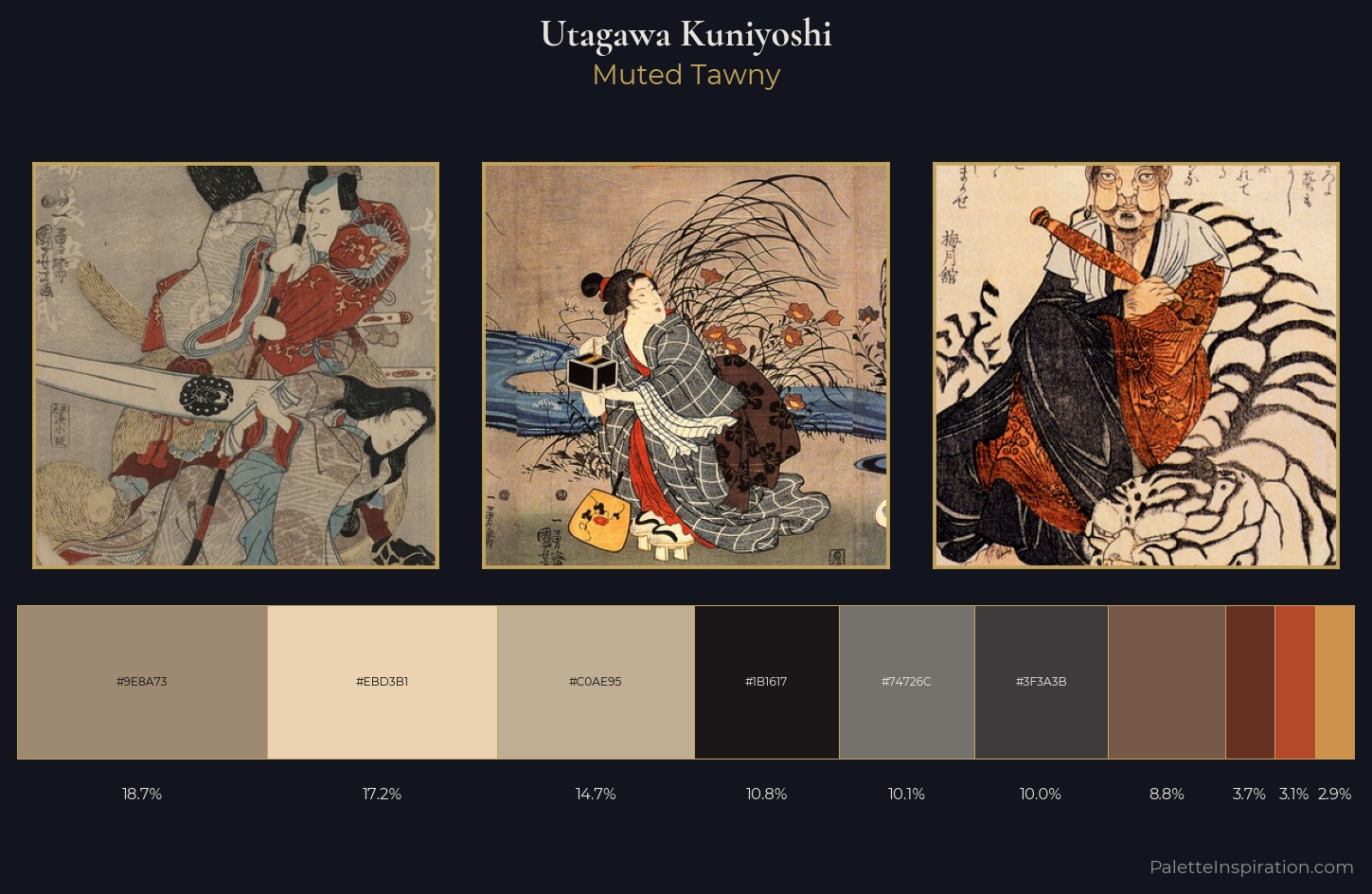 Utagawa Kuniyoshi Palette 9 — Muted Tawny
