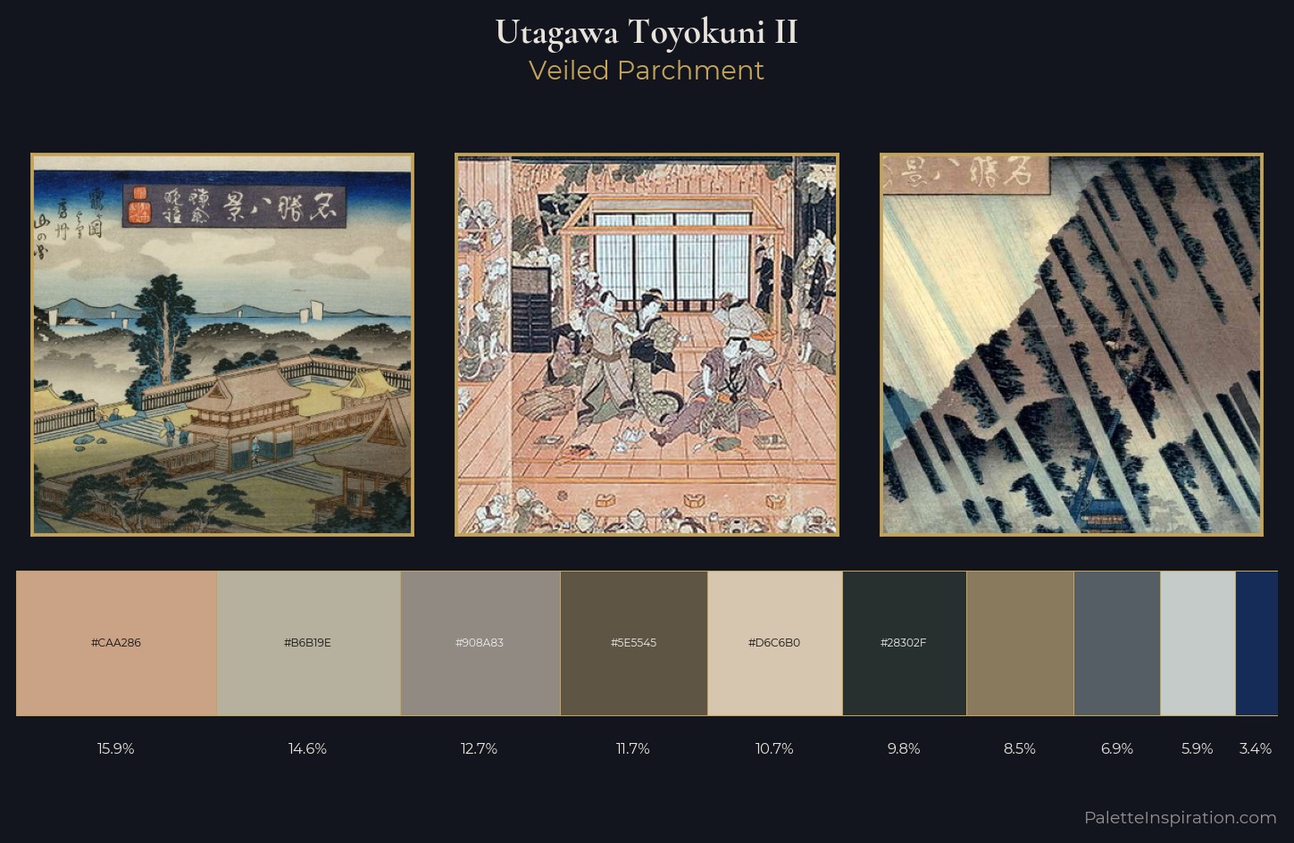 Utagawa Toyokuni II Palette 5 — Veiled Parchment
