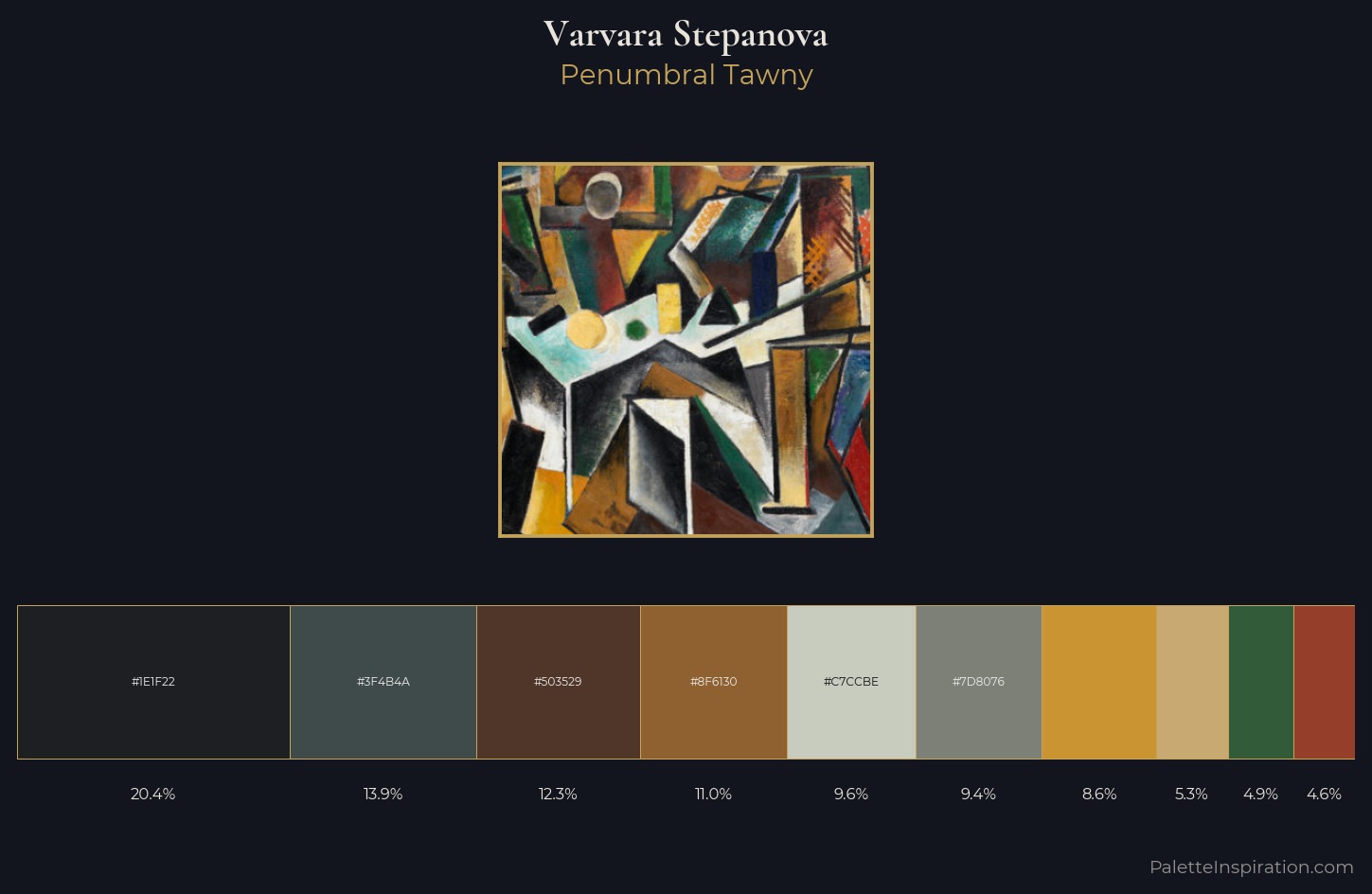 Varvara Stepanova Palette 2 — Penumbral Tawny