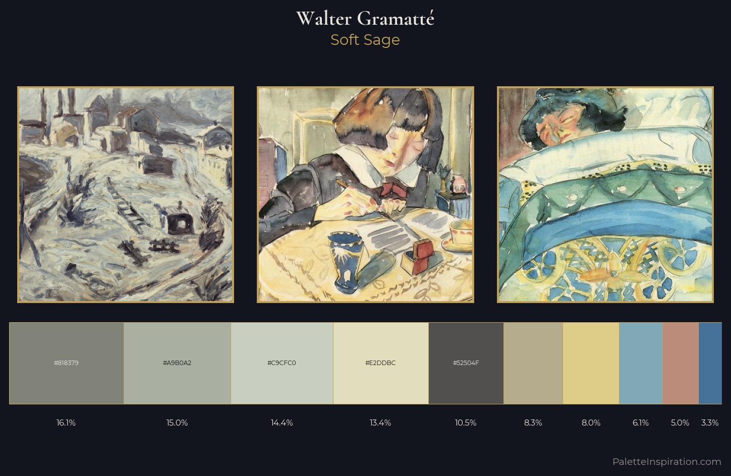 Walter Gramatté Palette 1 — Soft Sage