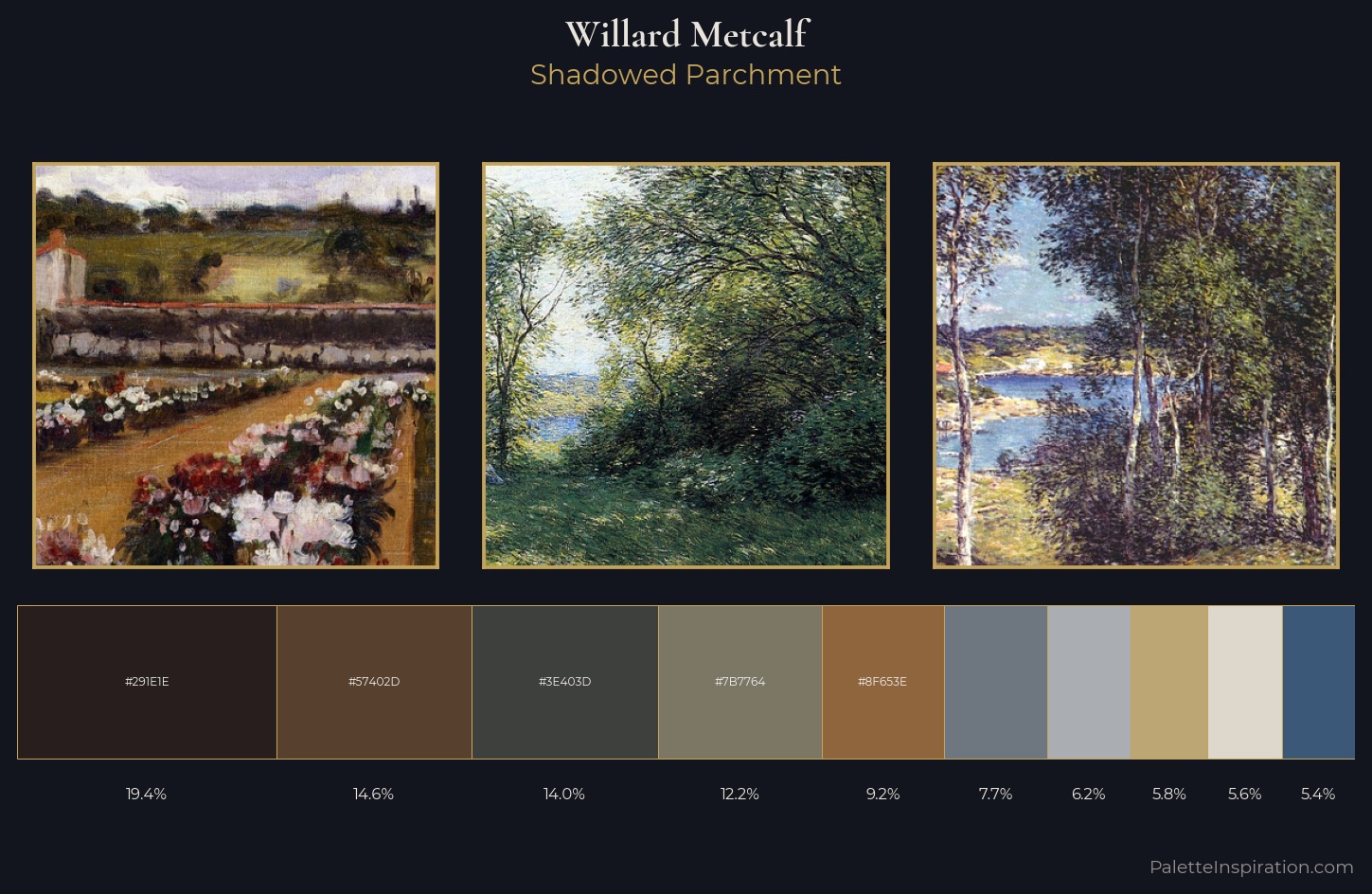 Willard Metcalf Palette 11 — Shadowed Parchment