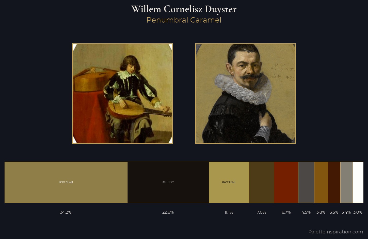 Willem Cornelisz Duyster Palette 2 — Penumbral Caramel
