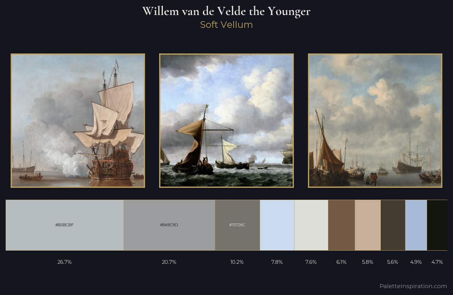 Willem van de Velde the Younger Palette 2 — Soft Vellum
