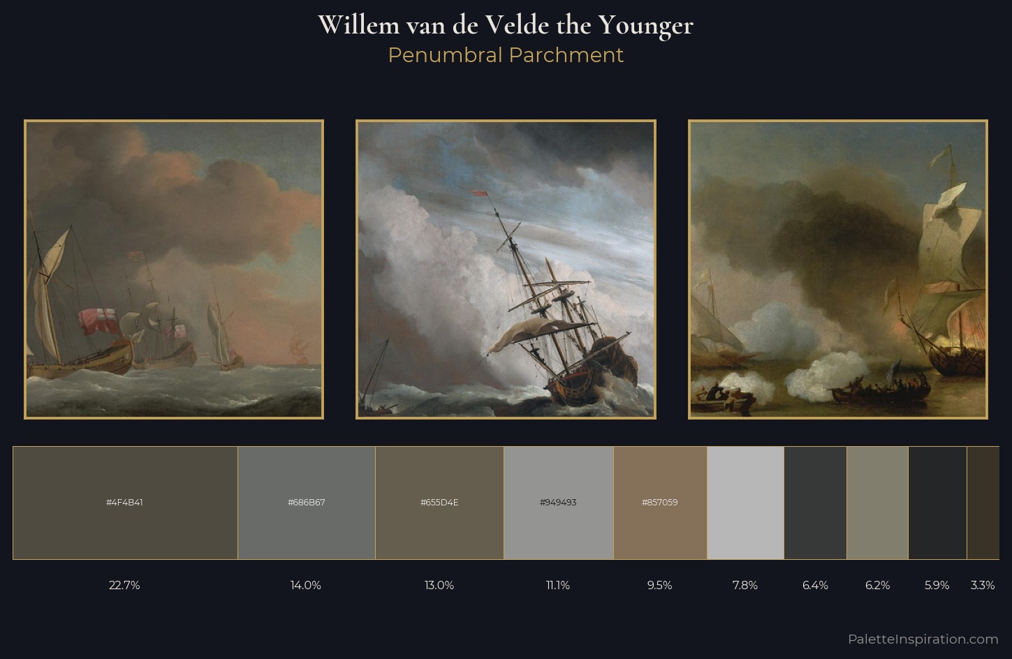 Willem van de Velde the Younger Palette 7 — Penumbral Parchment