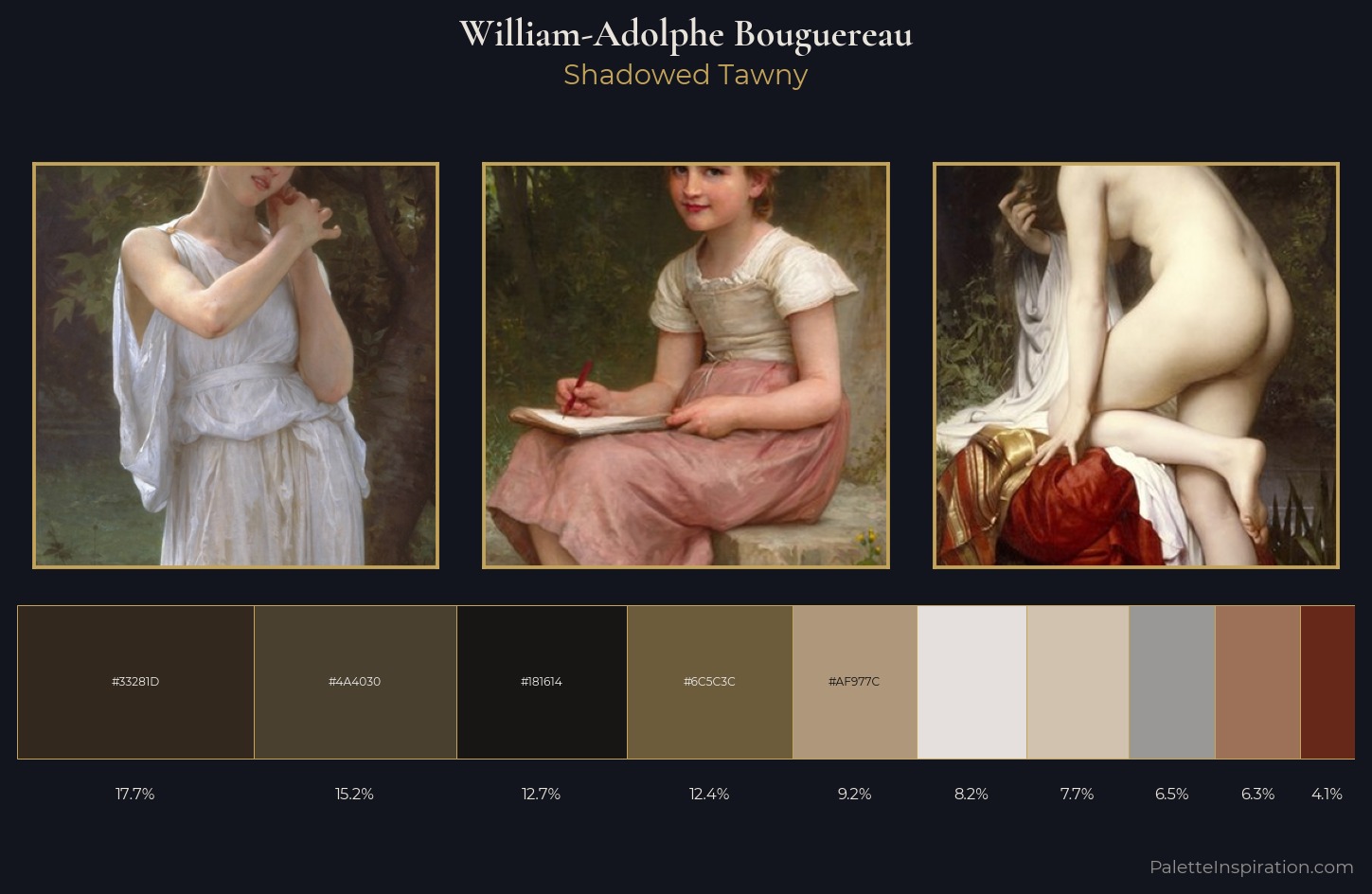 William-Adolphe Bouguereau Palette 10 — Shadowed Tawny
