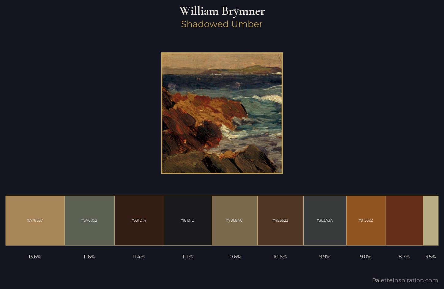 William Brymner Palette 4 — Shadowed Umber