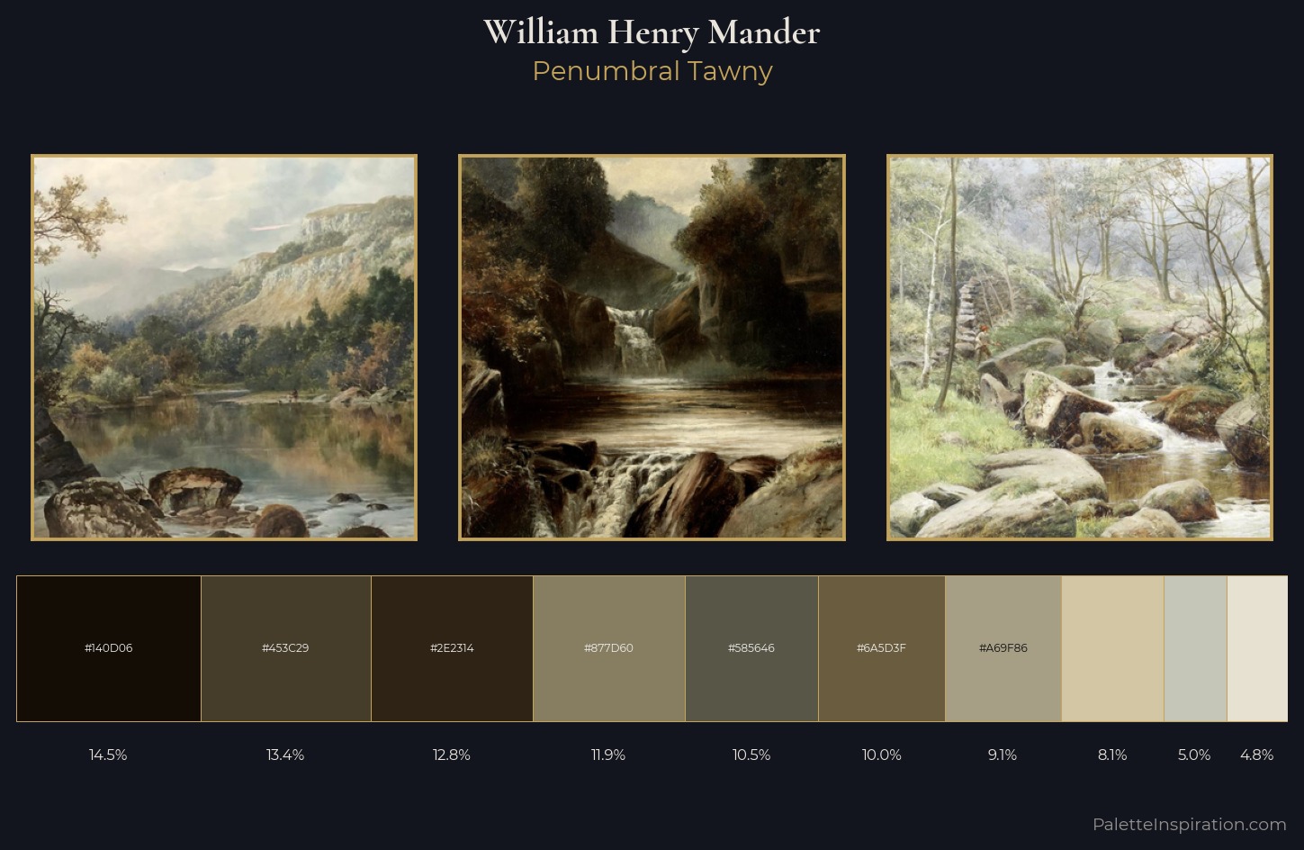 William Henry Mander Palette 4 — Penumbral Tawny