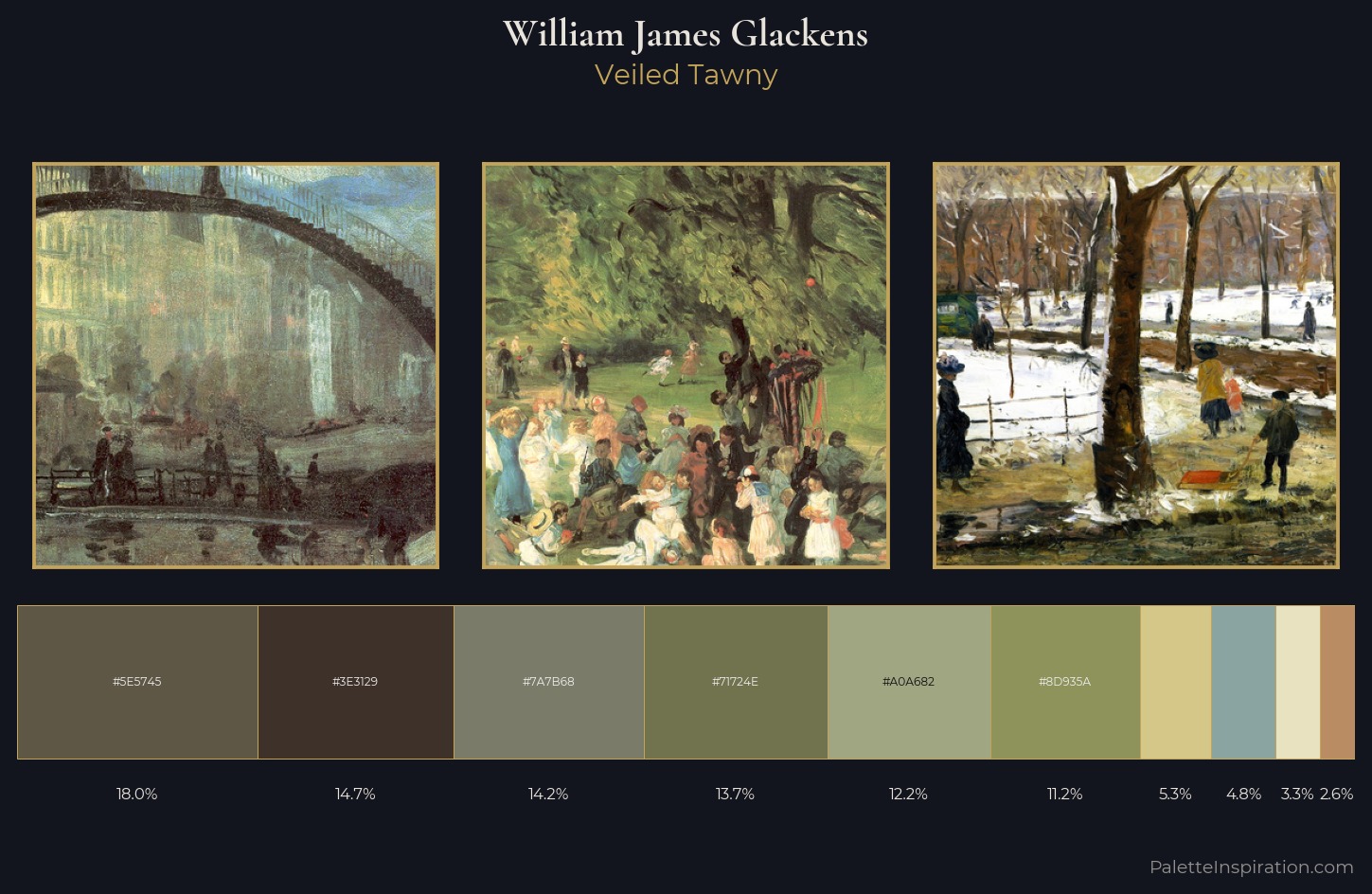 William James Glackens Palette 2 — Veiled Tawny