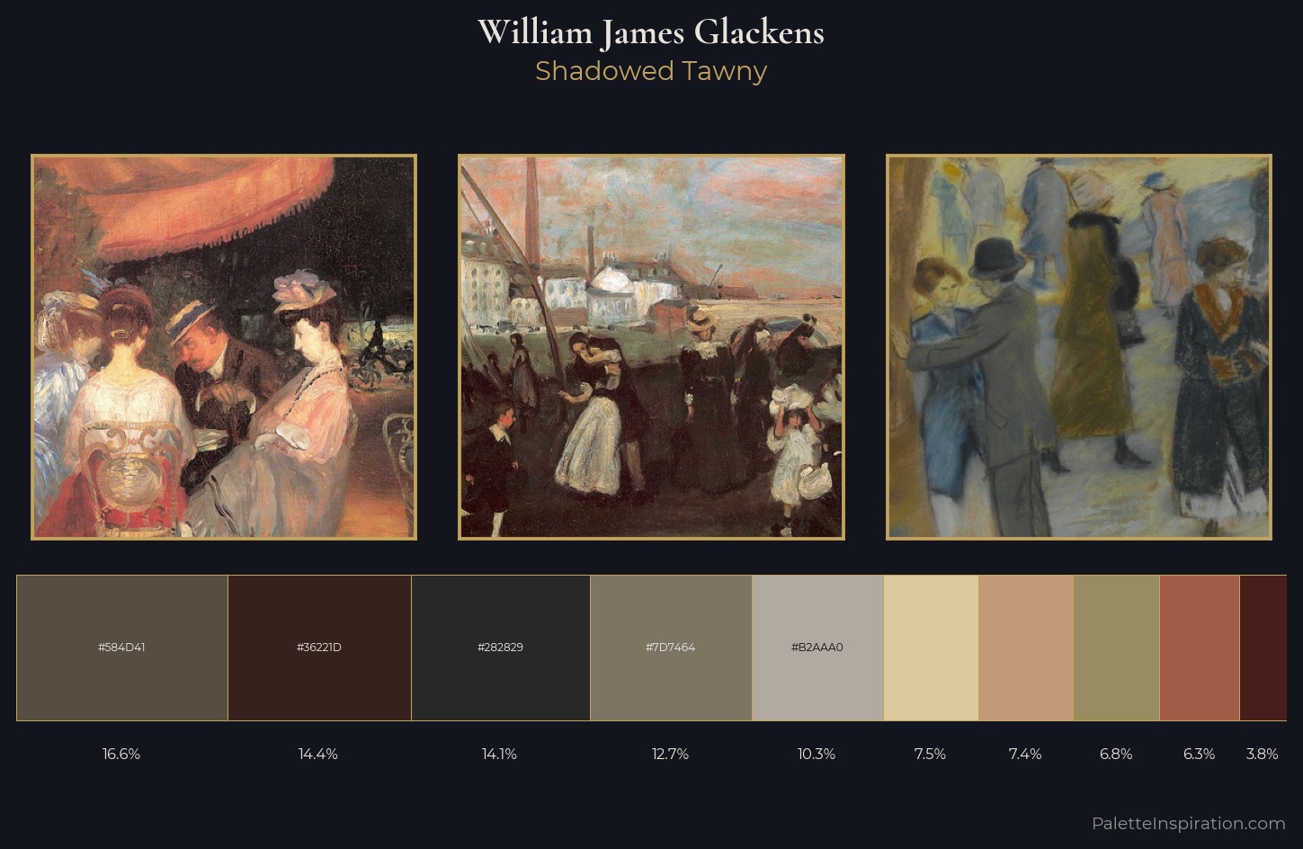 William James Glackens Palette 7 — Shadowed Tawny