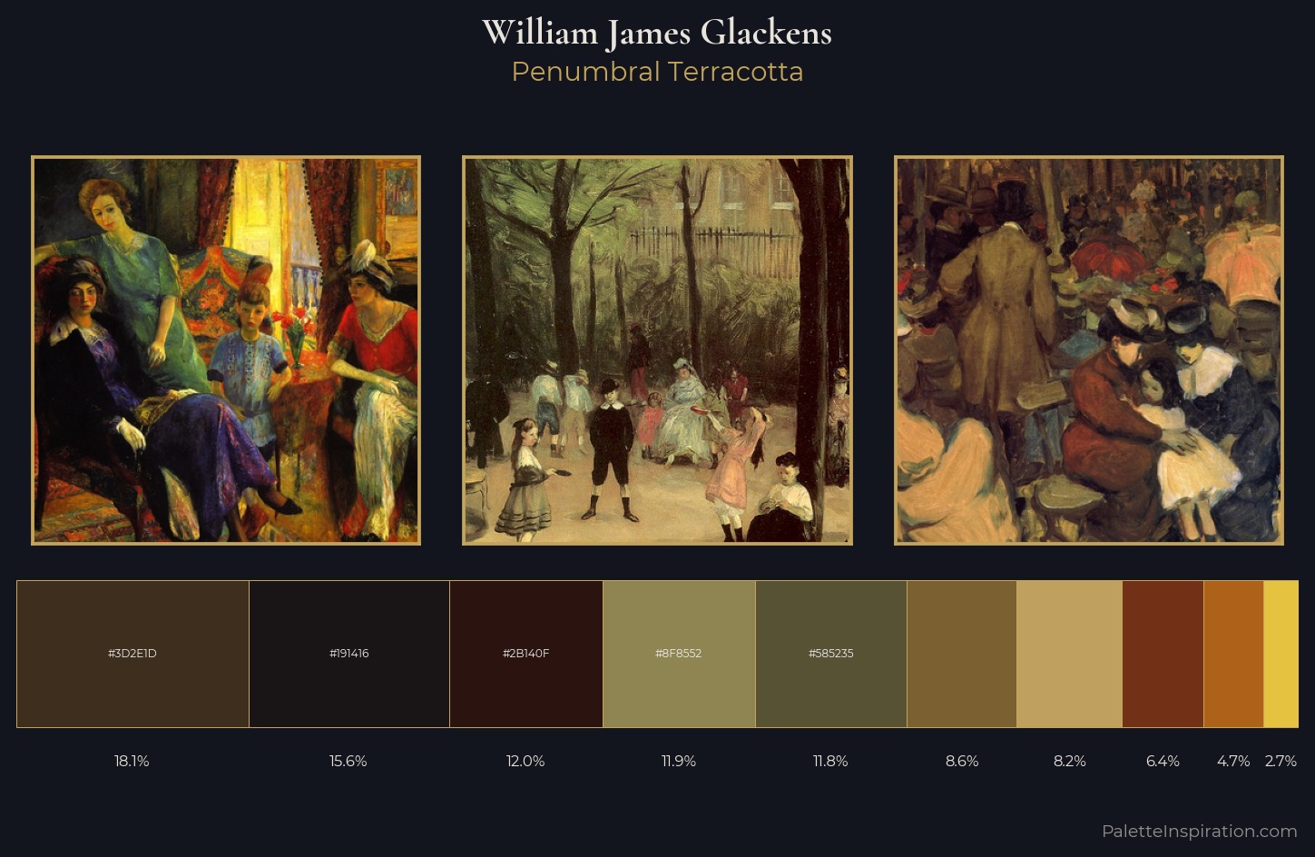 William James Glackens Palette 8 — Penumbral Terracotta