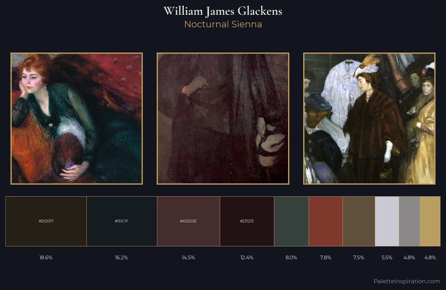 William James Glackens Palette 9 — Nocturnal Sienna