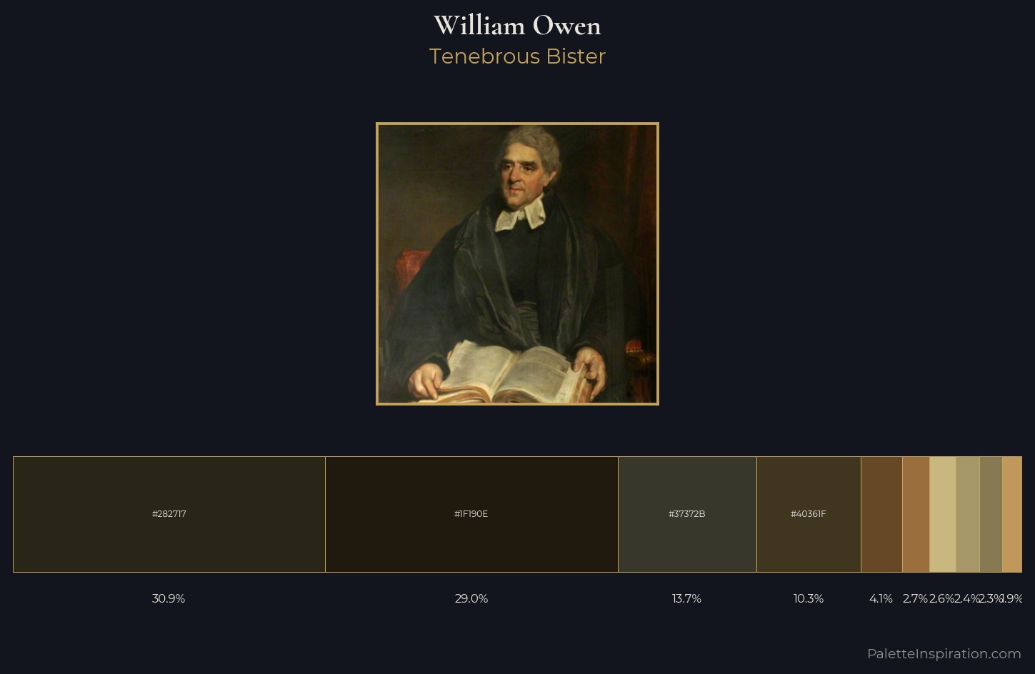 William Owen Palette 3 — Tenebrous Bister