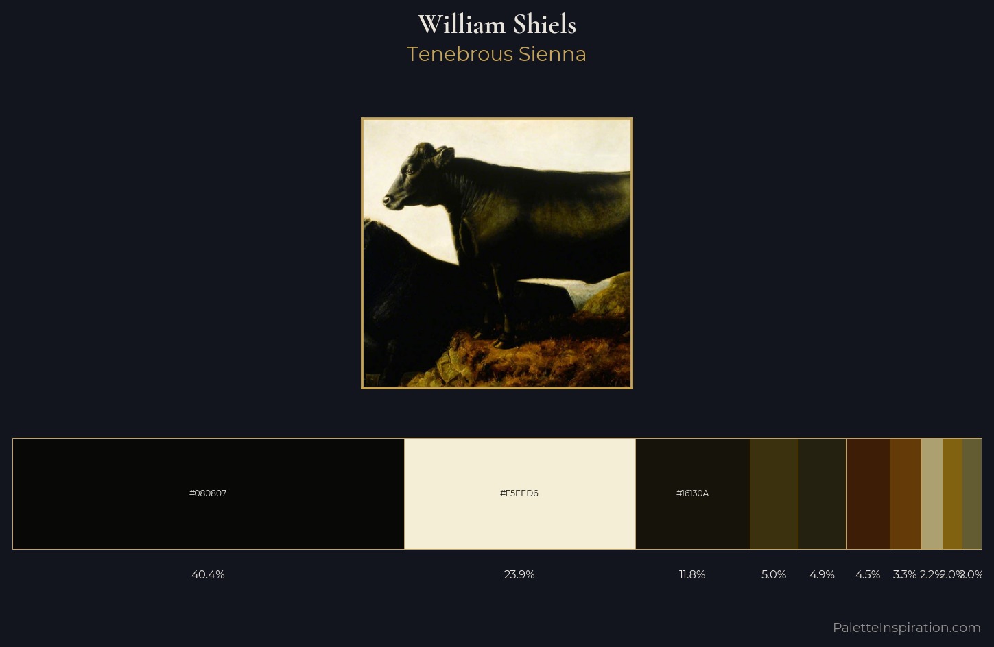 William Shiels Palette 4 — Tenebrous Sienna