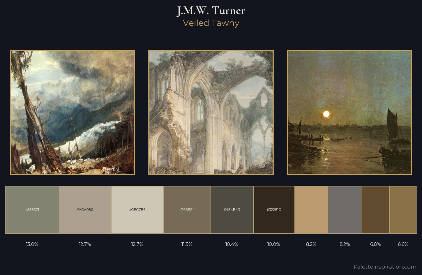 J.M.W. Turner Palette 13 — Veiled Tawny