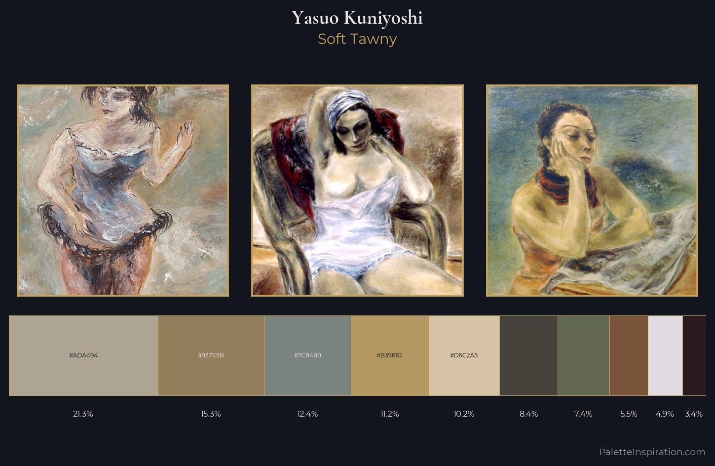 Yasuo Kuniyoshi Palette 3 — Soft Tawny