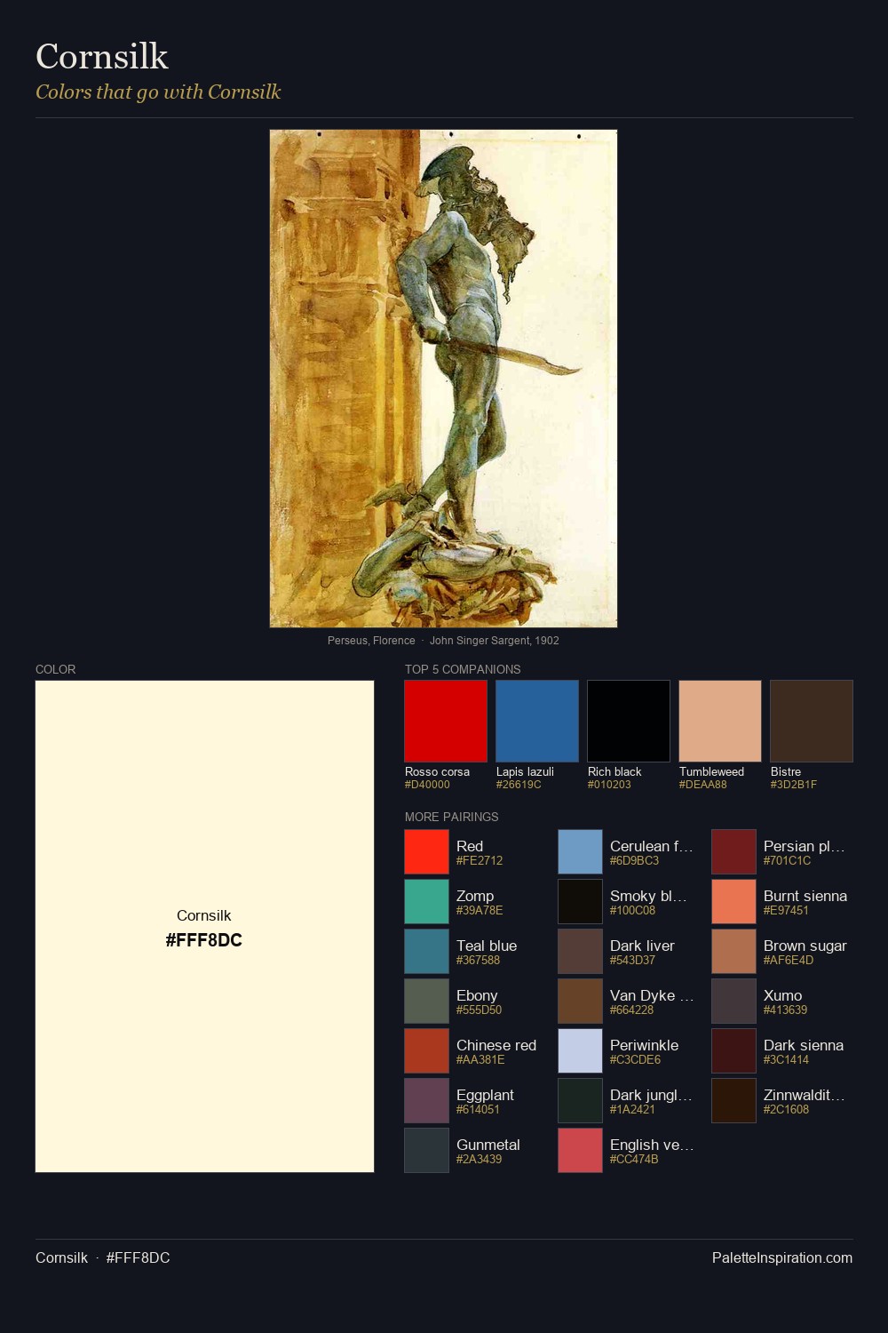 Fff8dc Colors That Go With Cornsilk (#FFF8DC) - Master Painting Pairs