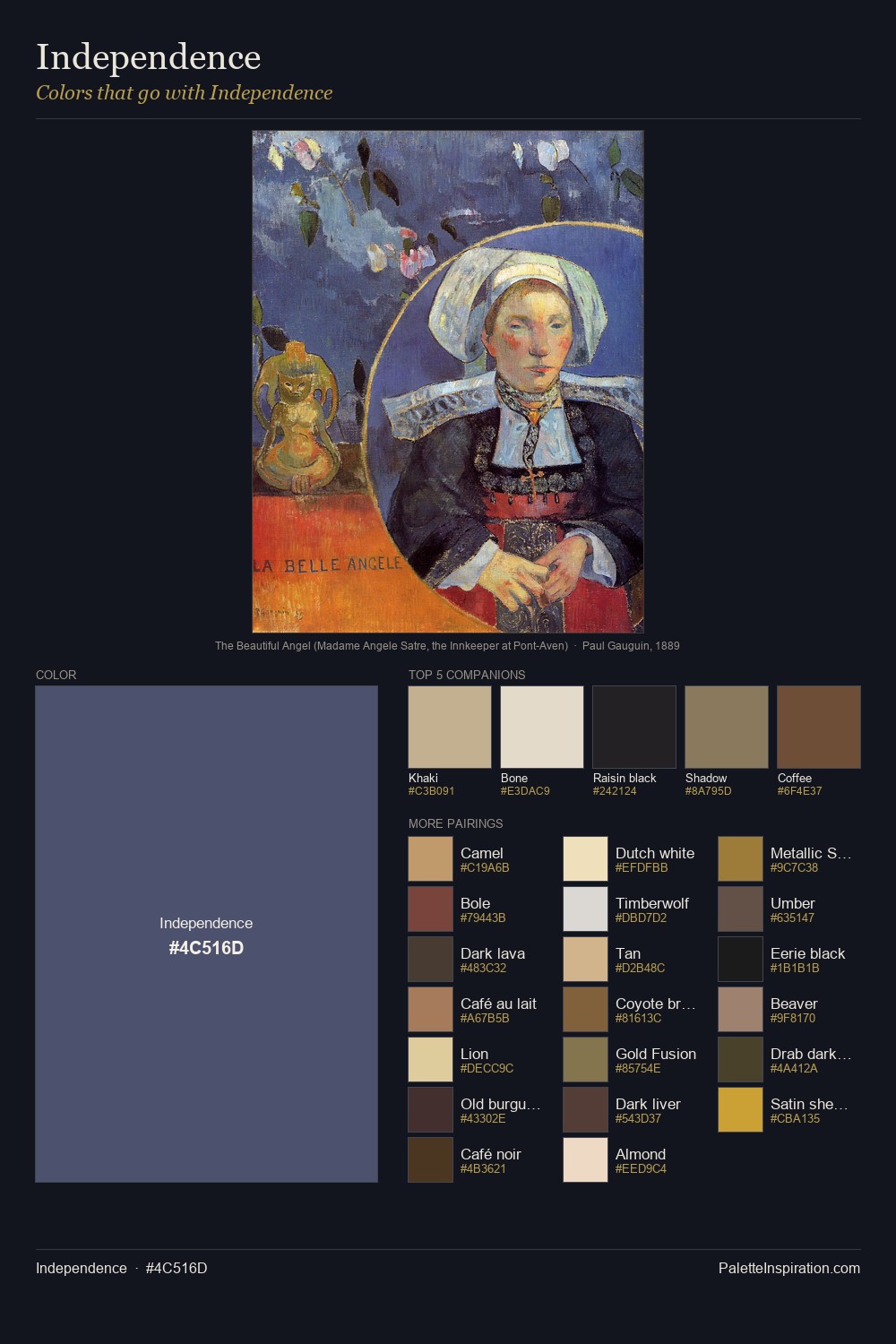 Colors That Go With Independence (#4C516D) - Master Painting Pairs