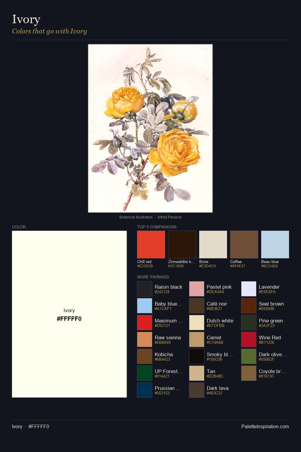 Colors That Go With Ivory (#FFFFF0) - Master Painting Pairs