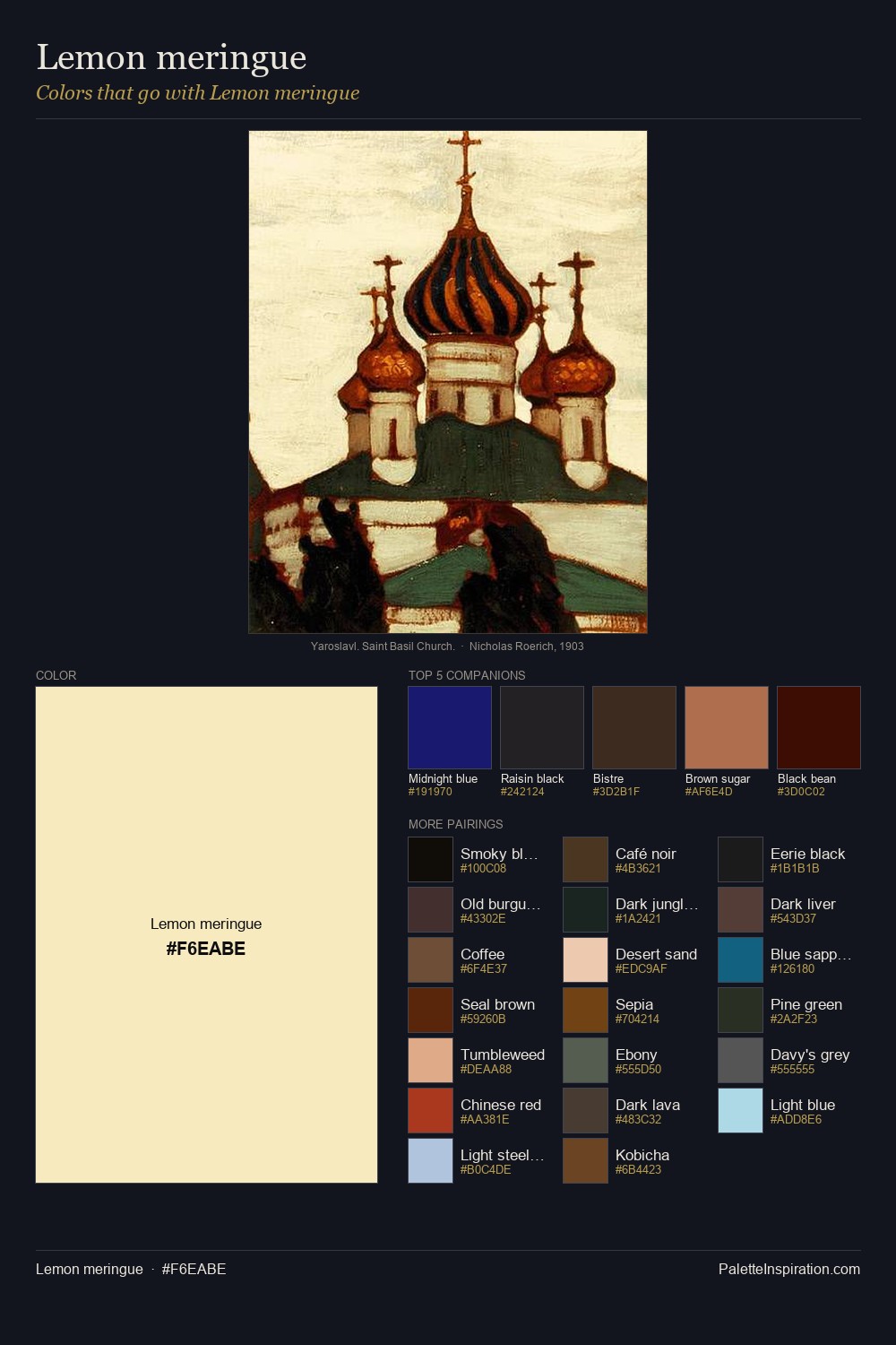 Colors That Go With Lemon meringue (#F6EABE) - Master Painting Pairs