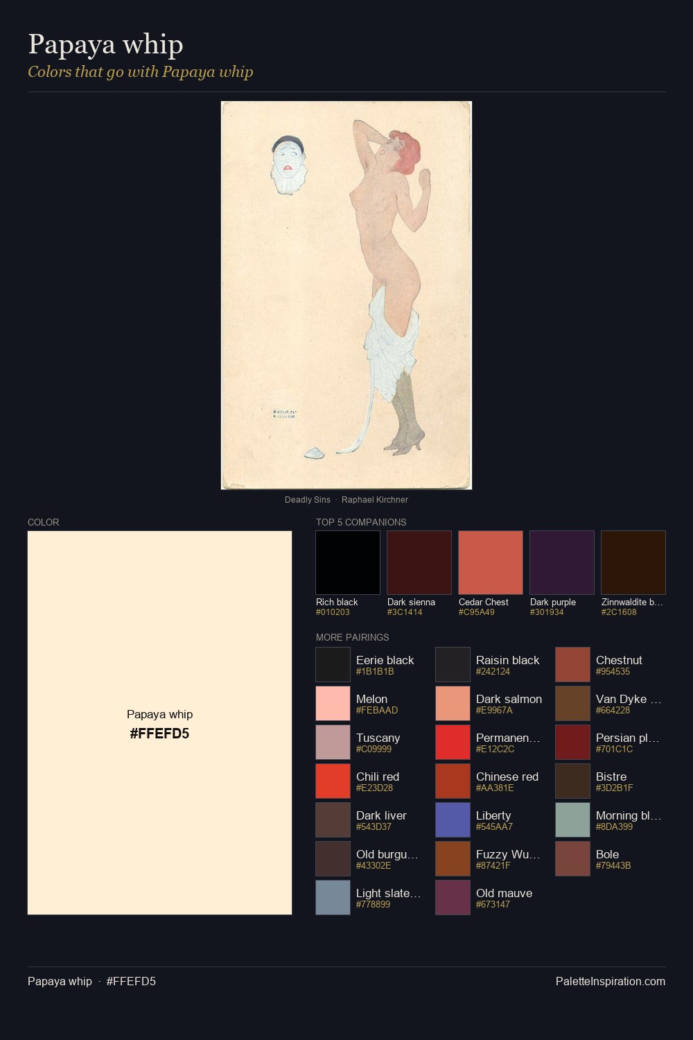 Colors That Go With Papaya whip (#FFEFD5) - Master Painting Pairs