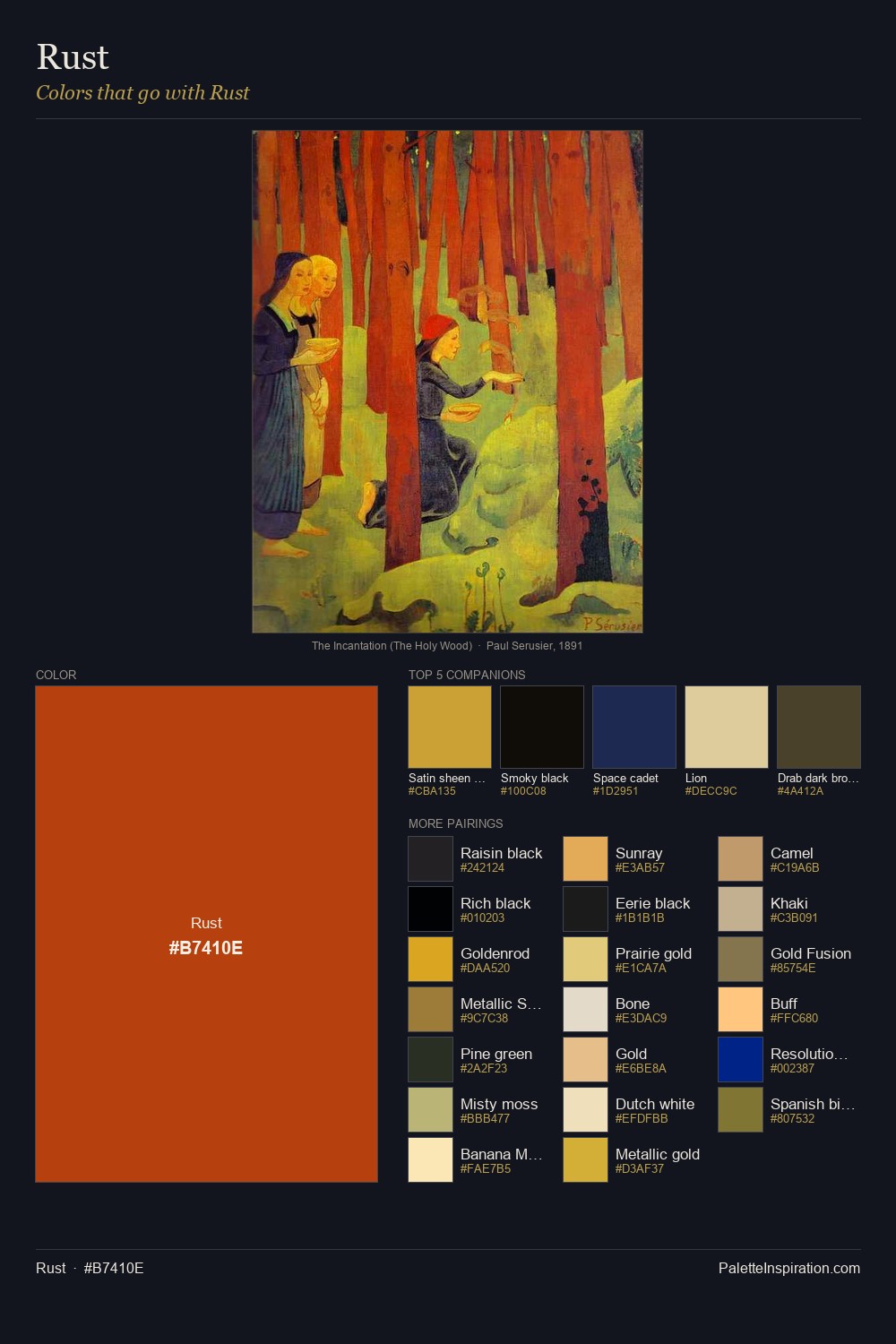 Colors That Go With Rust (#B7410E) - Master Painting Pairs