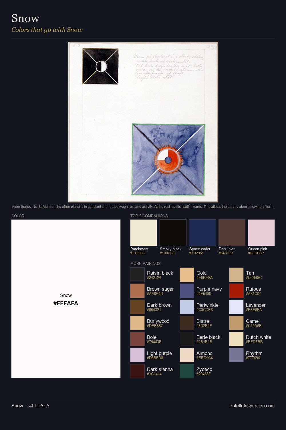 Colors That Go With Snow (#FFFAFA) - Master Painting Pairs