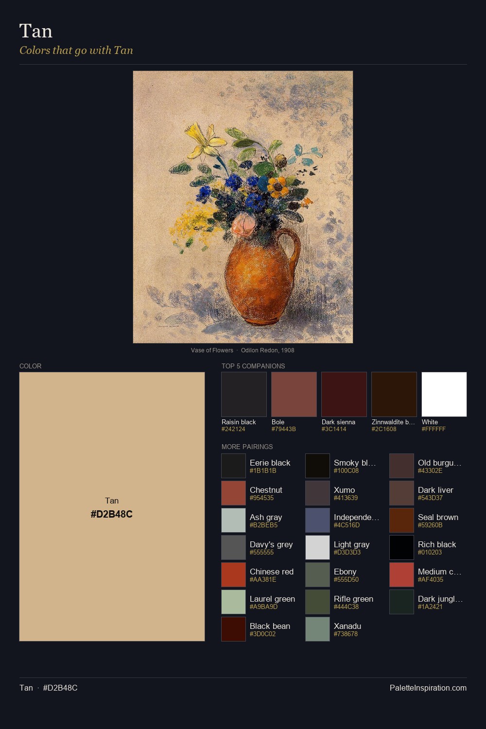Colors That Go With Tan (#D2B48C) - Master Painting Pairs