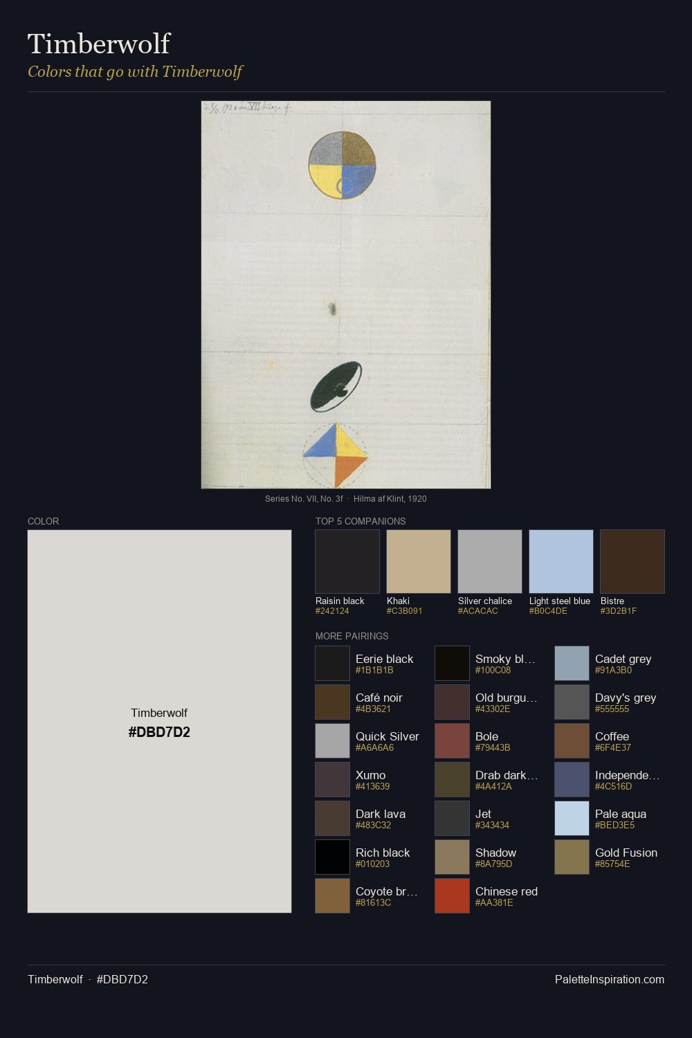 Colors That Go With Timberwolf (#DBD7D2) - Master Painting Pairs