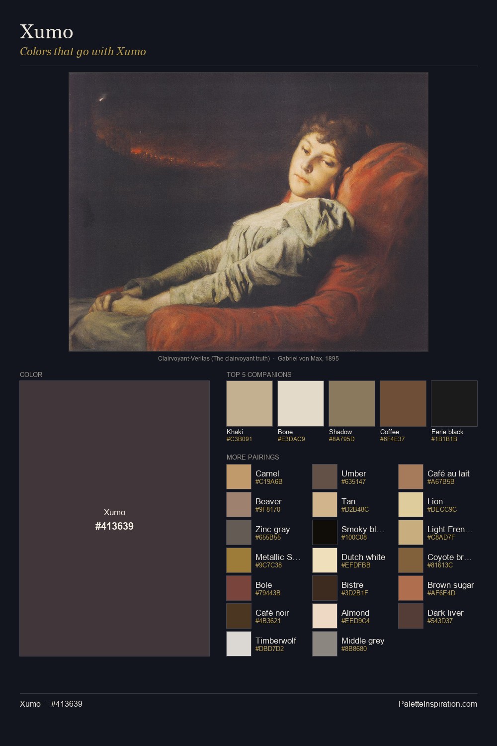 Colors That Go With Xumo (#413639) - Master Painting Pairs